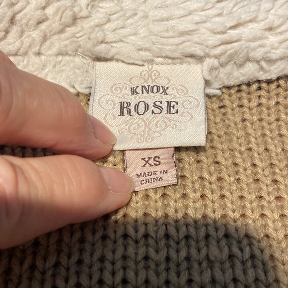 Women’s Knox Rose Vegan Suede Sweater XS Tan Machine Washable Poly/Acrylic - Picture 4 of 5